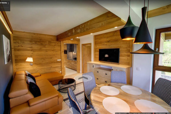 Apartament na wynajem wirtualny spacer google fotograf wnętrz Daniel Myhal Apartament Ski Resort