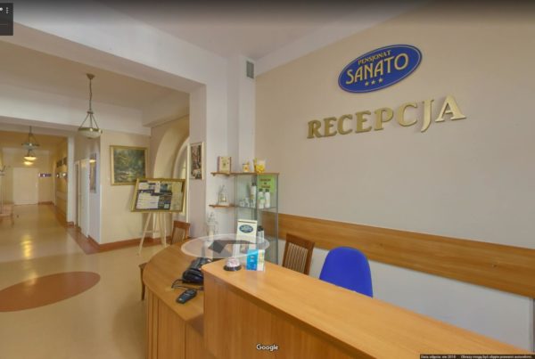 Wirtualny spacer Google po pensjonacie hotelu uzdrowisku Busko Zdrój Sanato