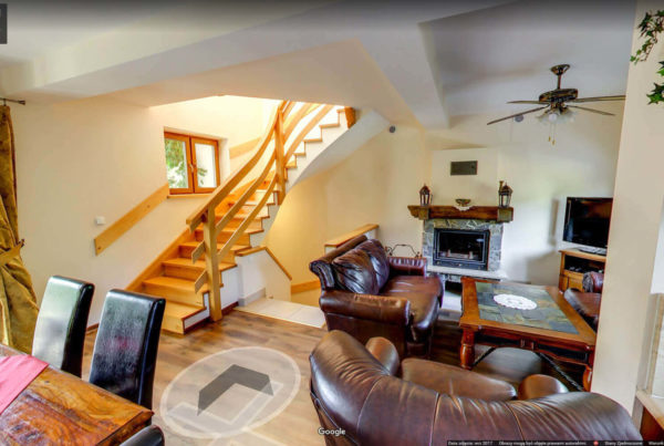 Zdjęcia wnętrz google 360 stopni wirtualny spacer Dom na wynajem Figaro Zakopane